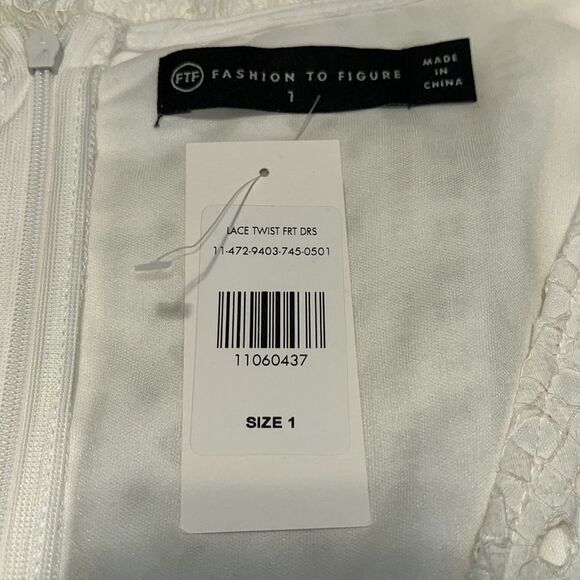 FTF Front Twist Lace White Mini Dress Size 1X 14/16 NWT - Picture 13 of 13